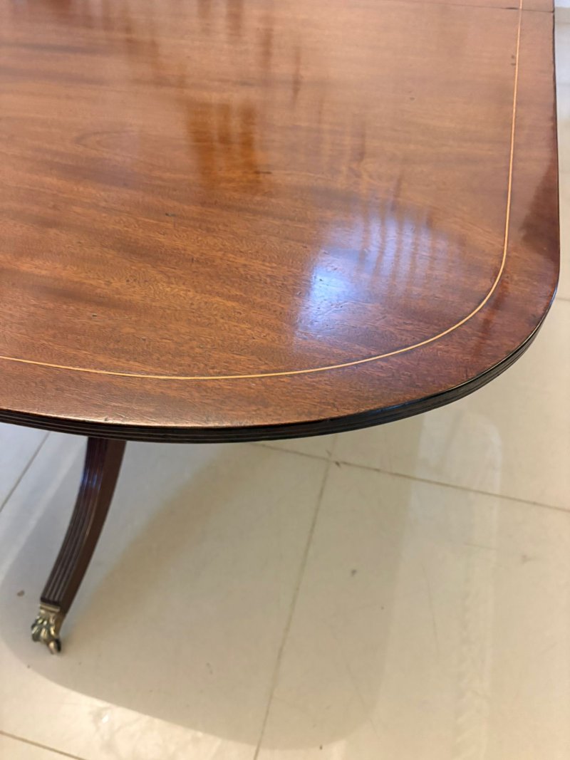 Quality Antique Edwardian 12 Seater Triple-Pedestal Dining Table